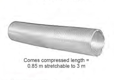 Flexibele aluminium luchtaanvoer slang Ø 125mm